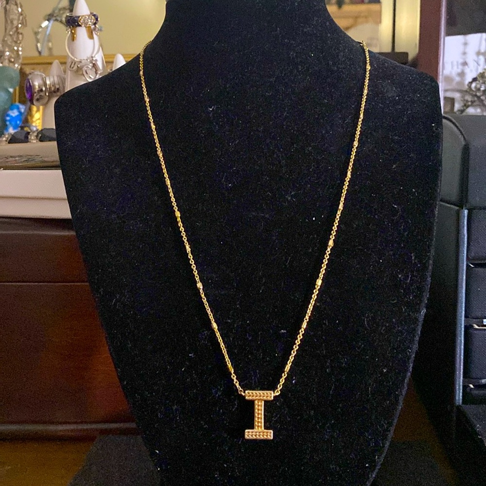 Kendra Scott/Initial-“I”/Gold Tone Necklace